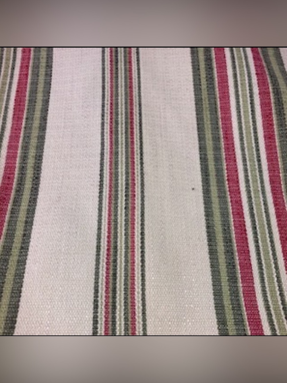 Brown Green Red Striped Upholstery Fabric 1.5 Yds New